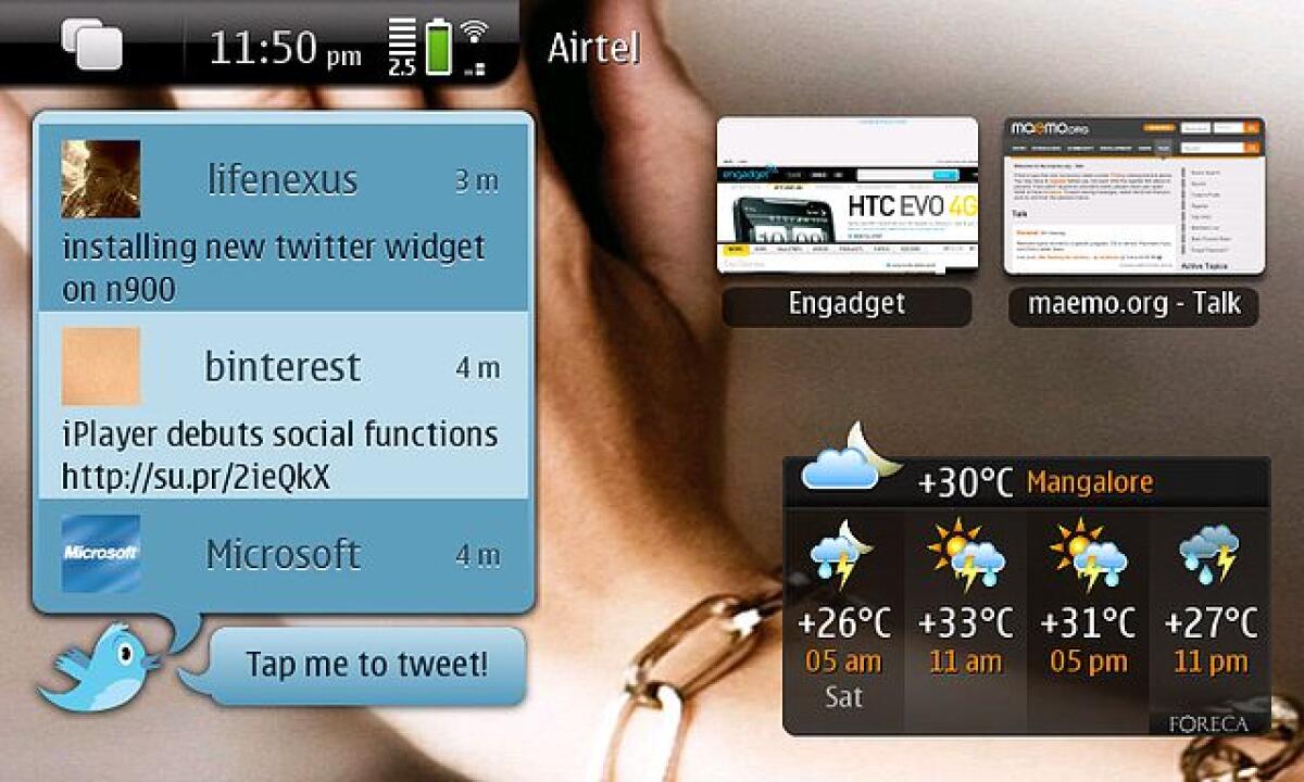 Nokia N900: download Twitter Widget - 