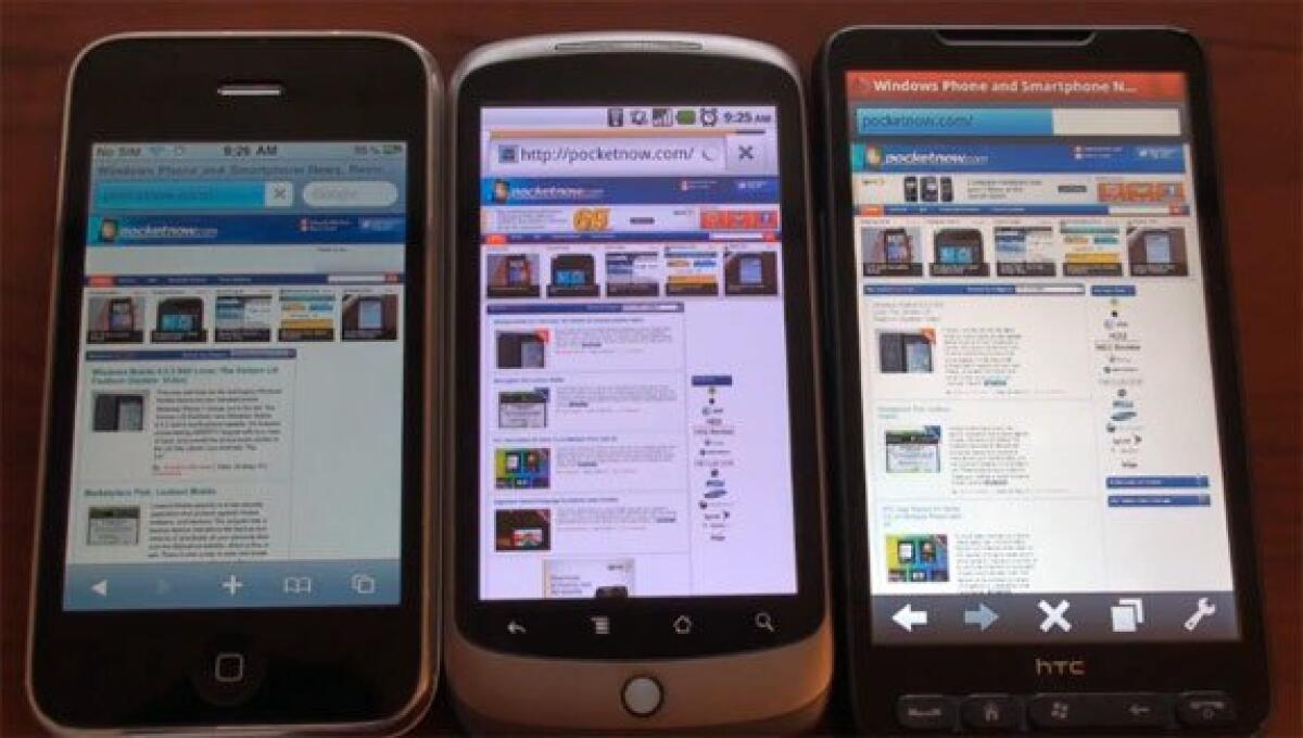 Confronto tra Browser: iPhone 3Gs, Nexus One Froyo 2.2 e HTC HD2 - 