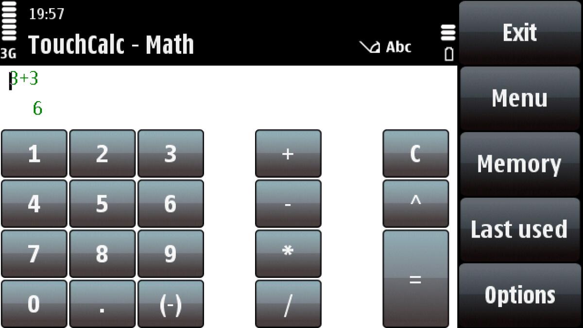 TouchCalc: calcolatrice scientifica per Symbian S60 V5 - 