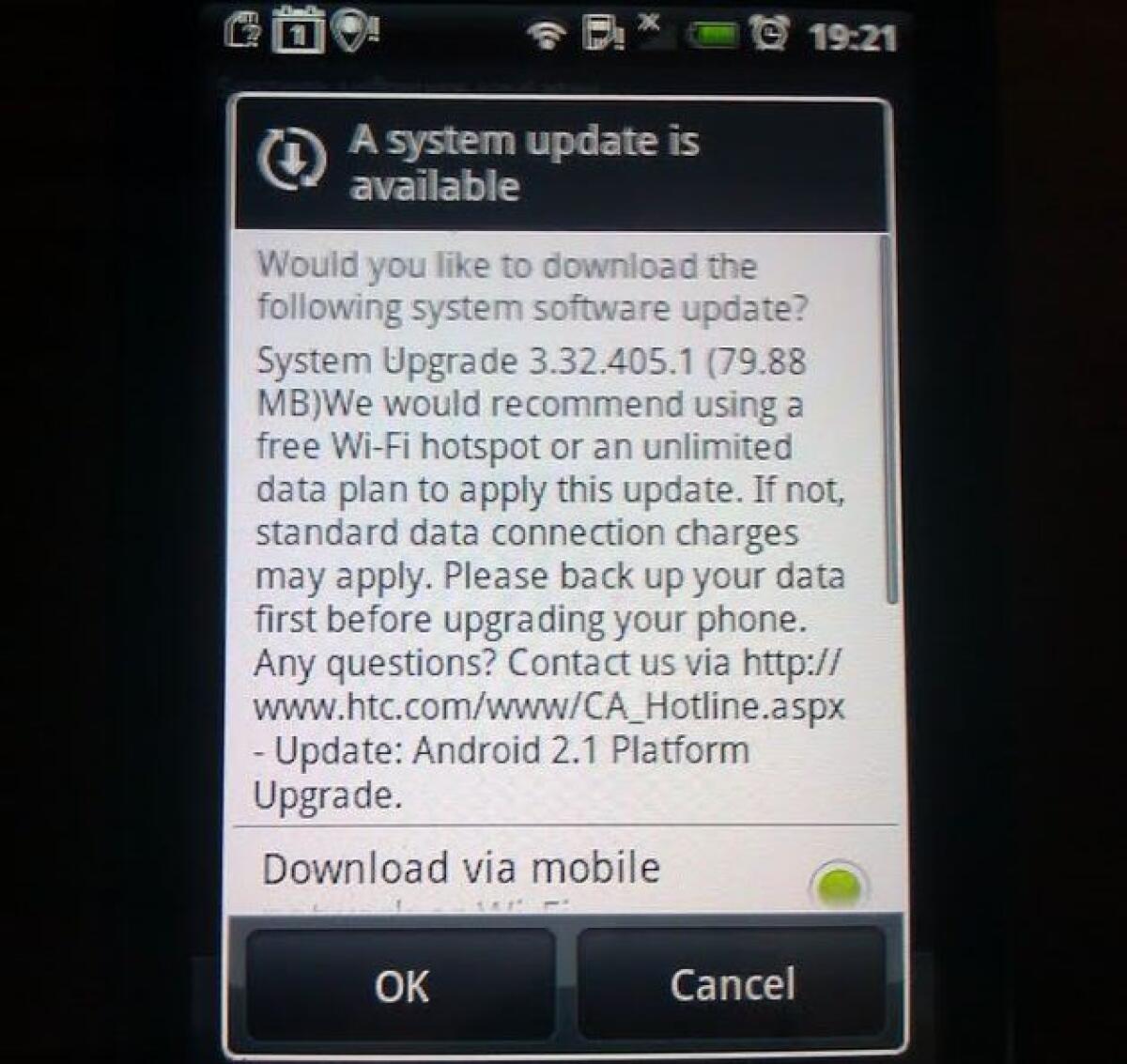 HTC Hero: download Android Eclair 2.1 - 