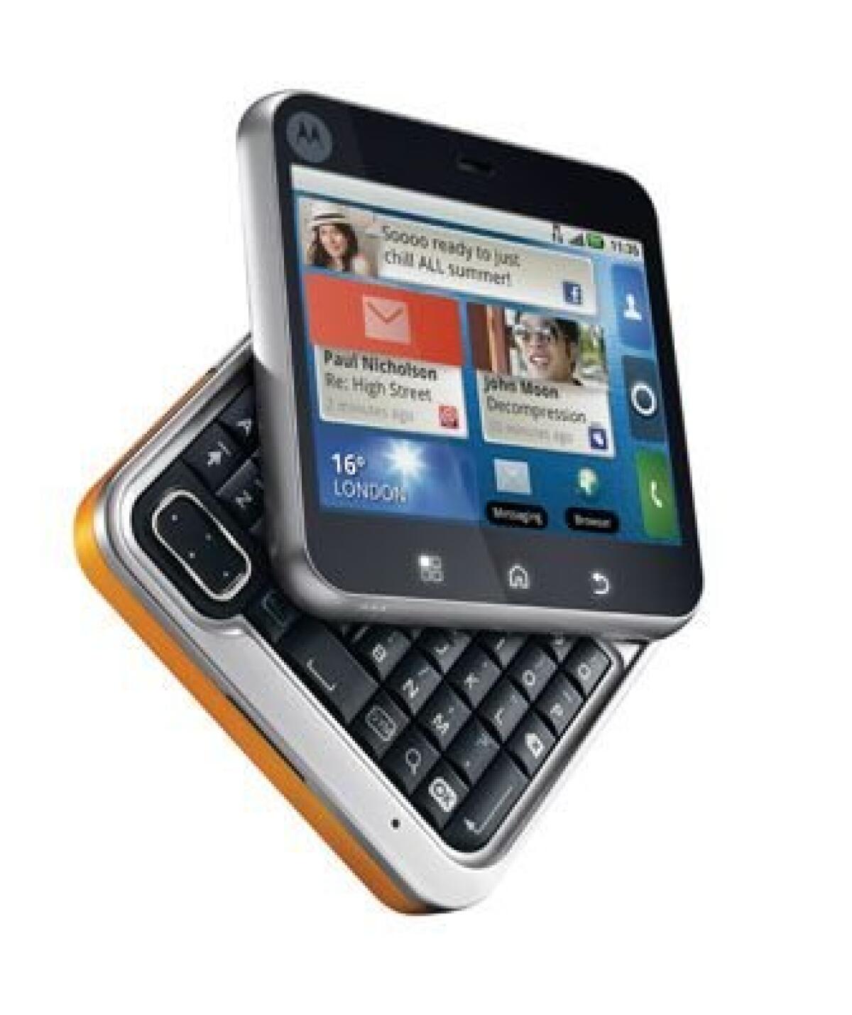 Motorola FLIPOUT con MOTOBLUR: perfettamente tascabile grazie all'esclusivo design quadrato - 