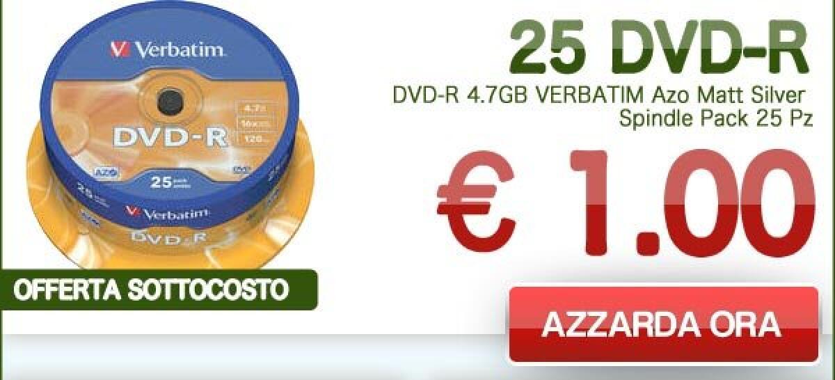 25 DVD-R VERBATIM A SOLO 1,00€ OFFERTA SOTTOCOSTO! - 