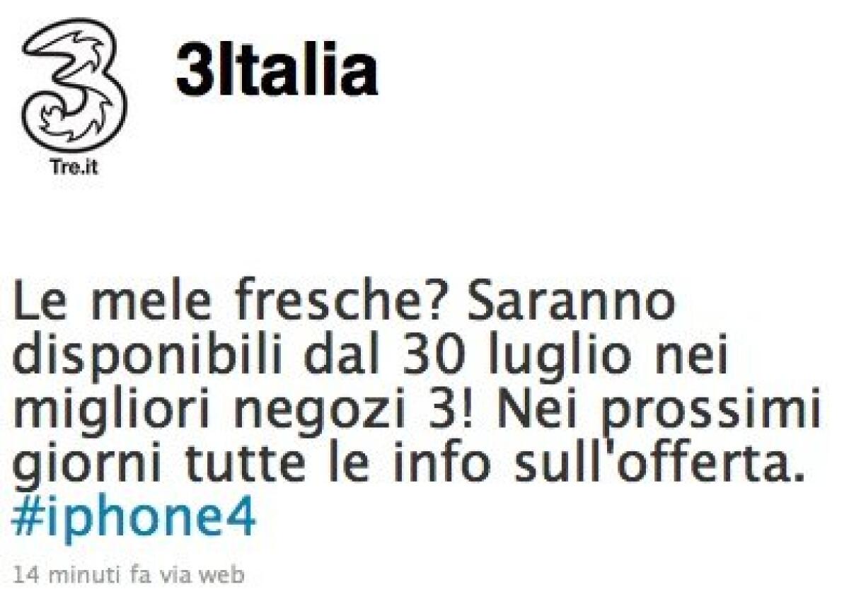 Apple: dal 30 Luglio iPhone 4 con 3 Italia - 