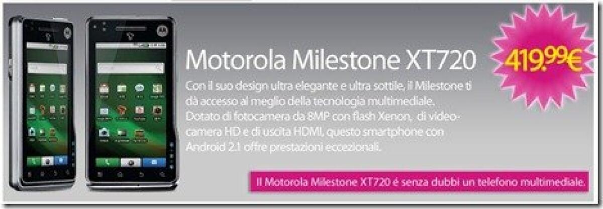 Motorola Milestone XT720: disponibile su Expansys a 420€ - 