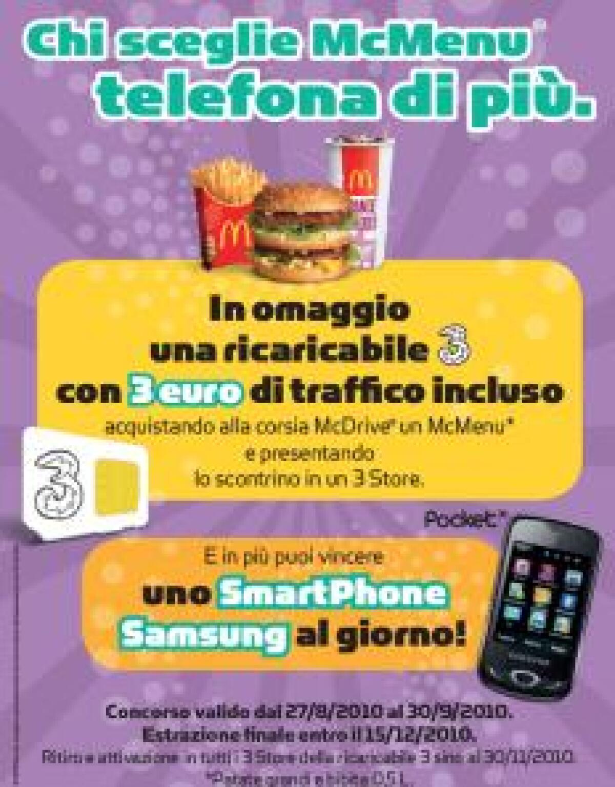 SIM di 3 Italia Gratis da McDonalds - 