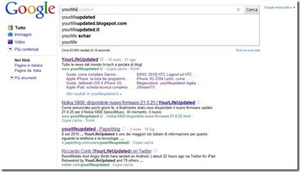 Google Instant: arriva la Ricerca Istantanea – Addio al tasto Cerca - 
