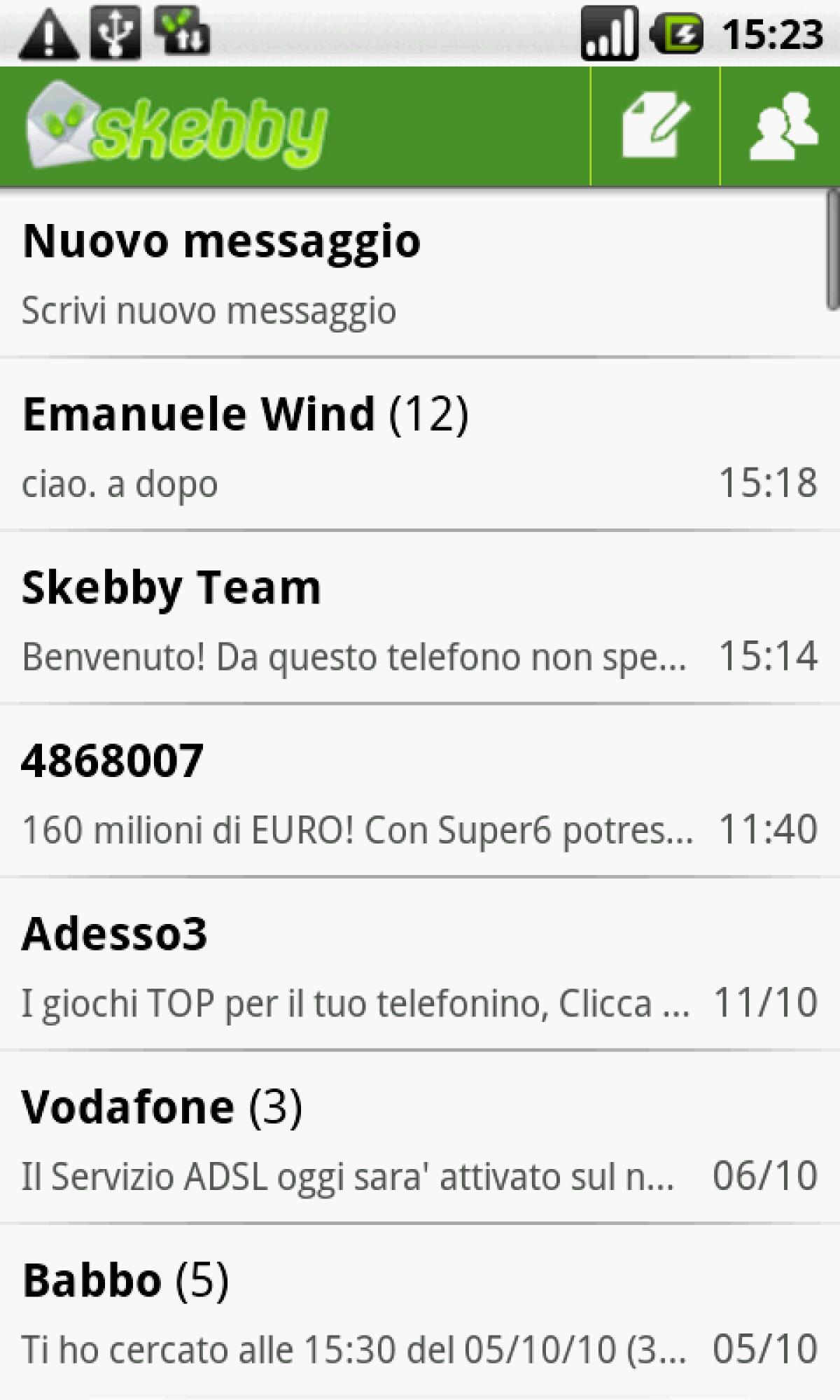 Inviare SMS Gratis da Android: Skebby 2.2 - 