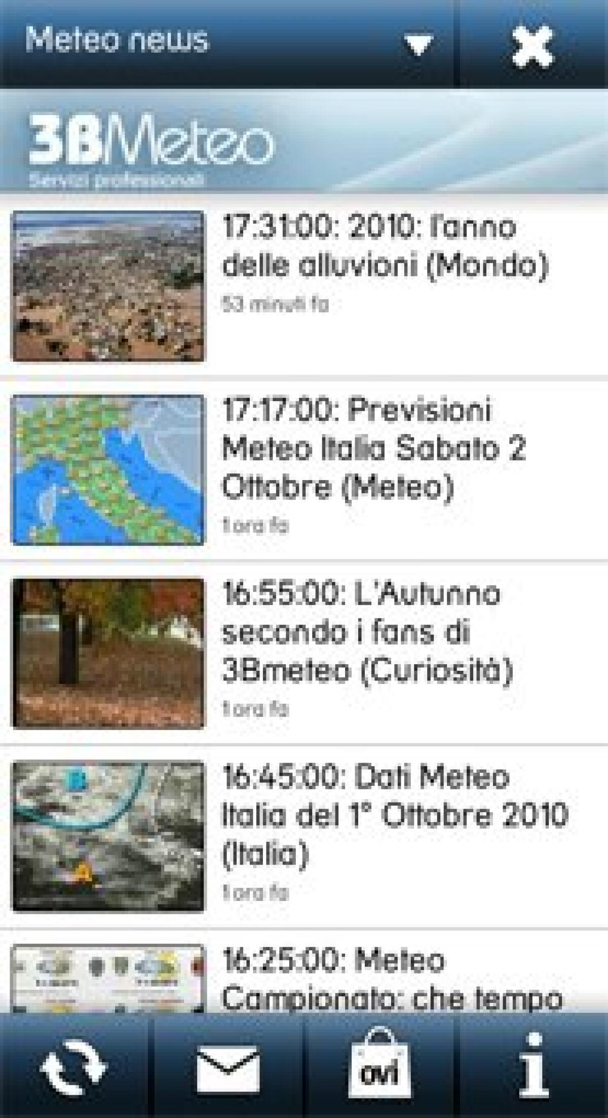 Previsioni Meteo Gratis su Symbian: 3BMeteo - 