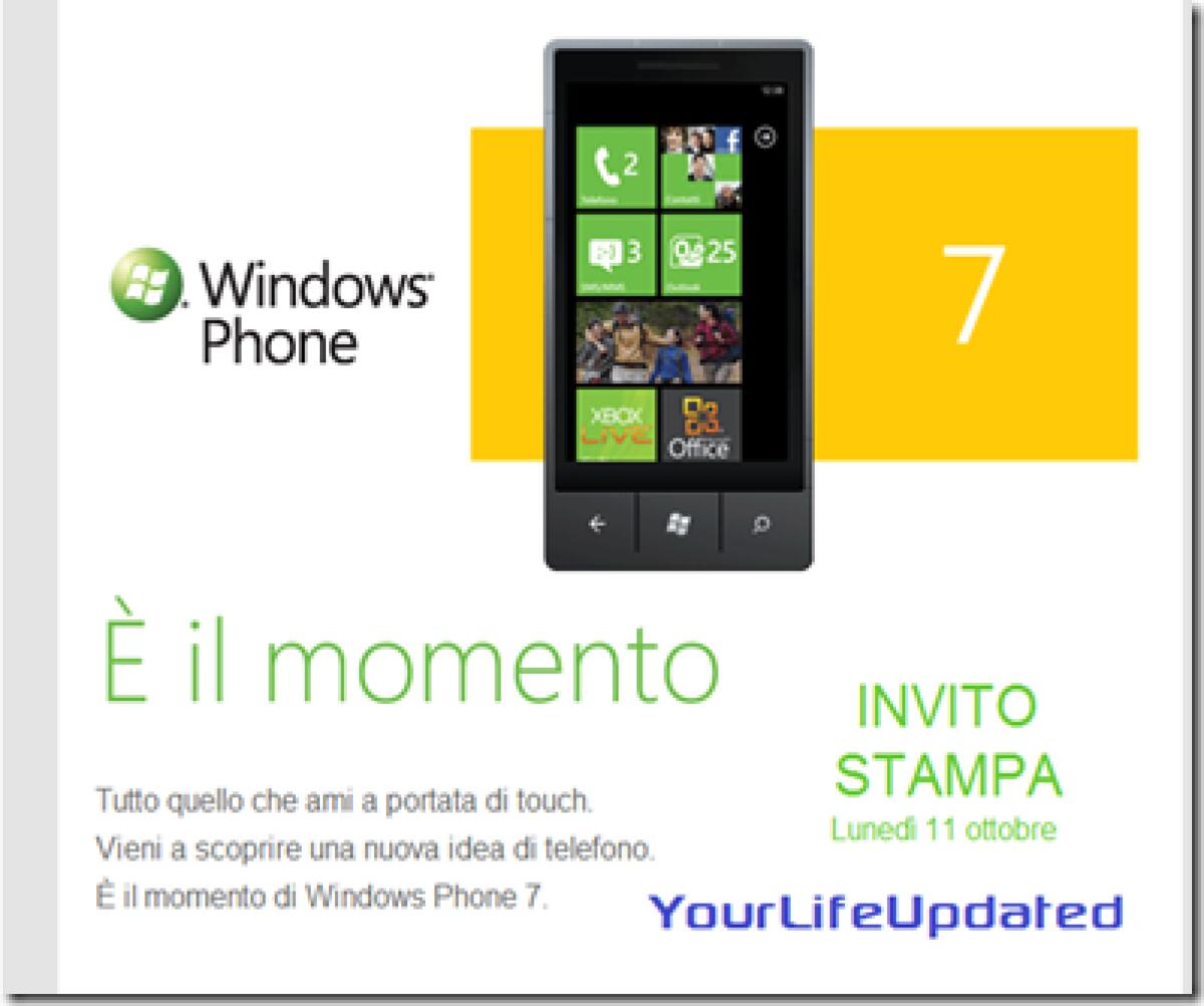 Domani alle 15:00 presentazione di Windows phone 7 – YourLifeUpdated ci sarà! - 