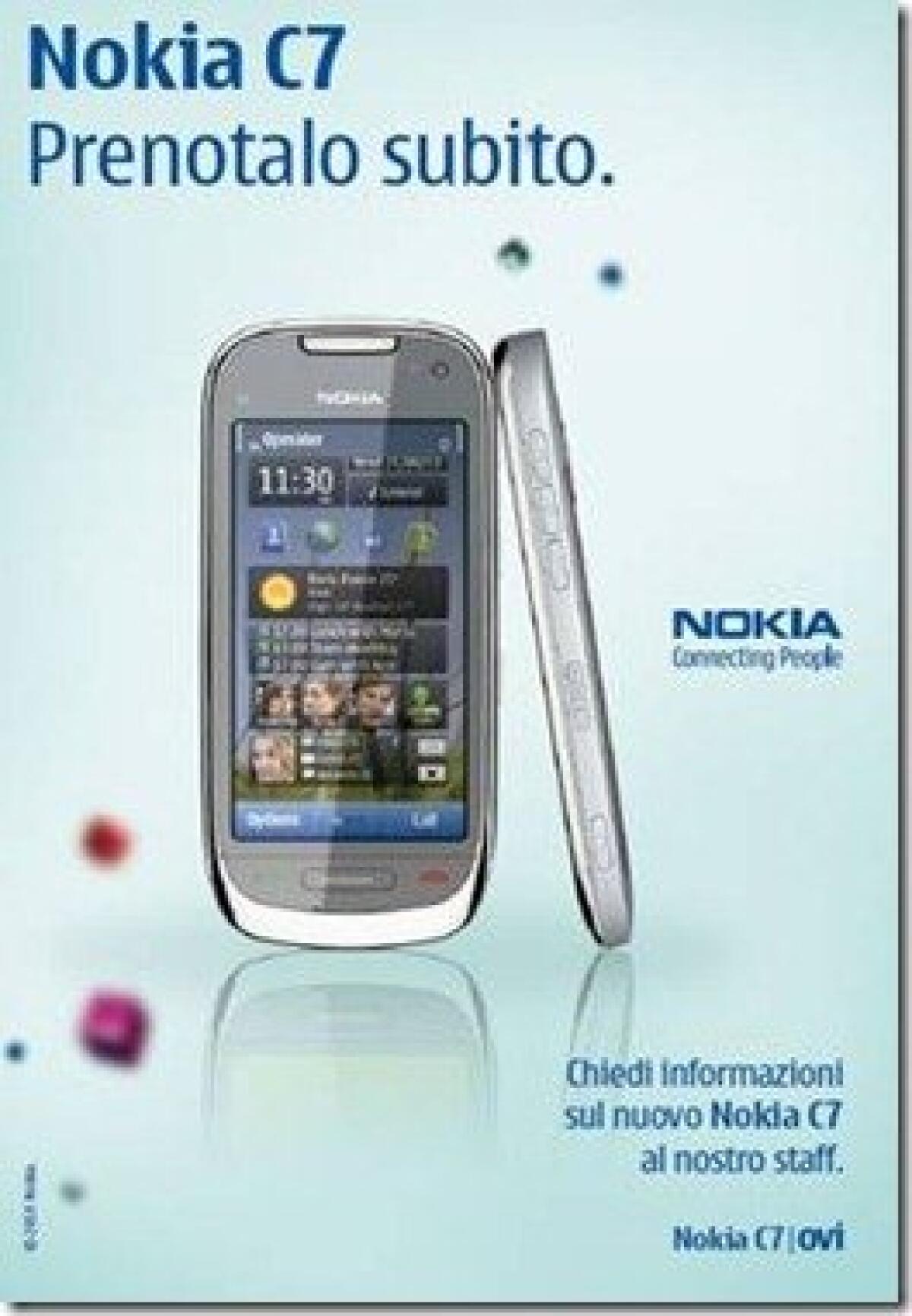 Il nuovo Nokia C7 da oggi in preorder su Nokia Online Shop e in tutti i Nokia Store - 