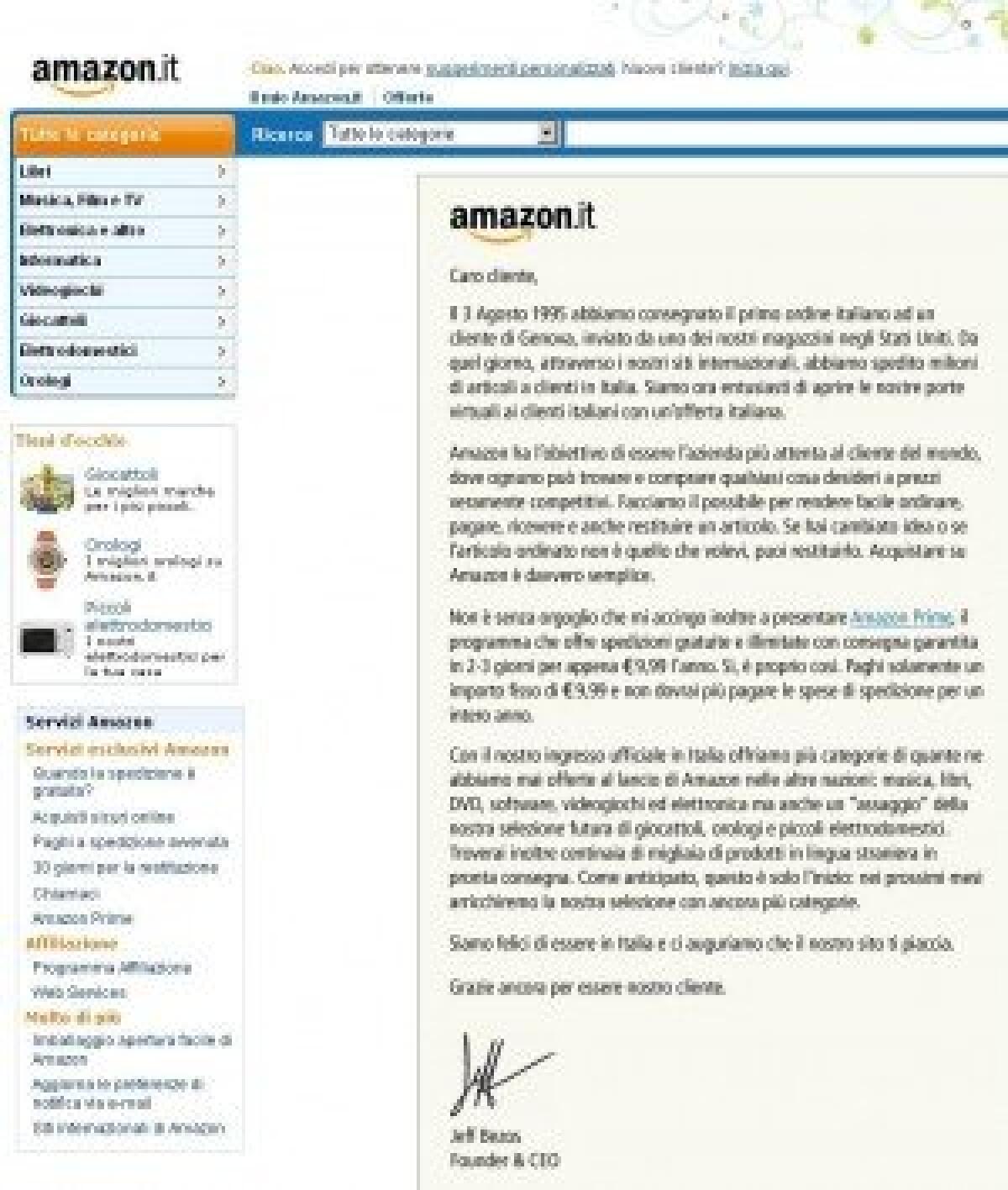 Amazon.it: finalmente apre lo store italiano! - 