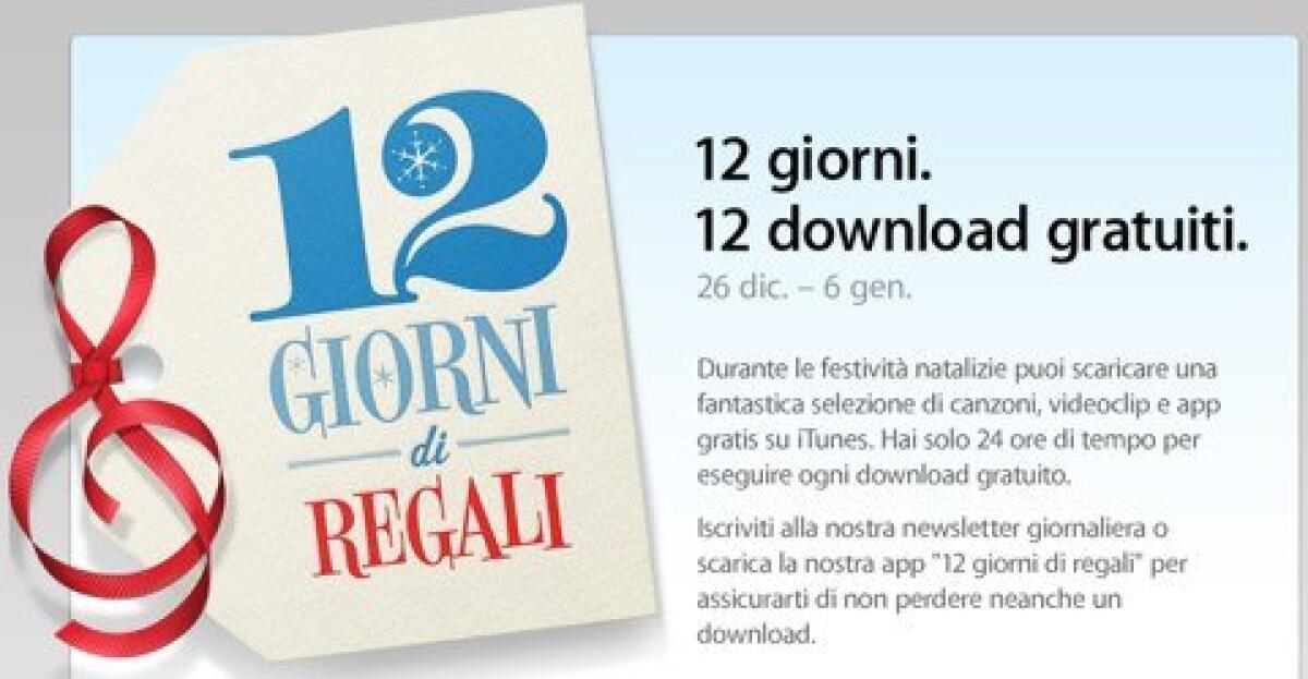 Apple: in arrivo i 12 giorni di download gratuiti - 