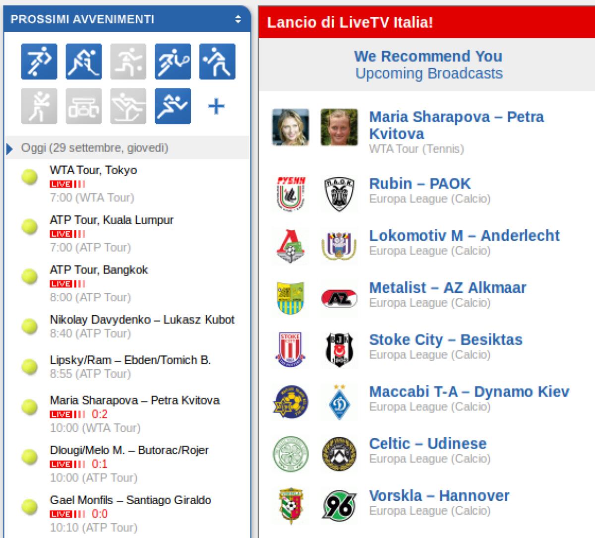 Tutto lo sport in streaming con Live TV - 