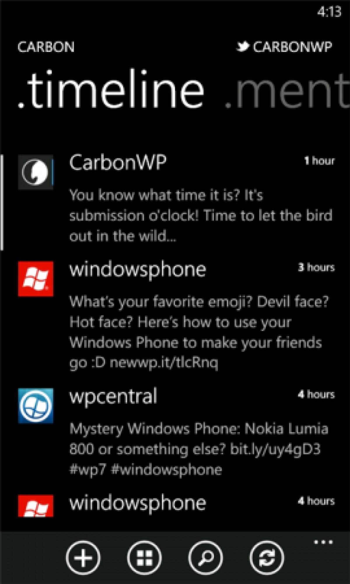 Carbon, Client Twitter per Windows Phone - 