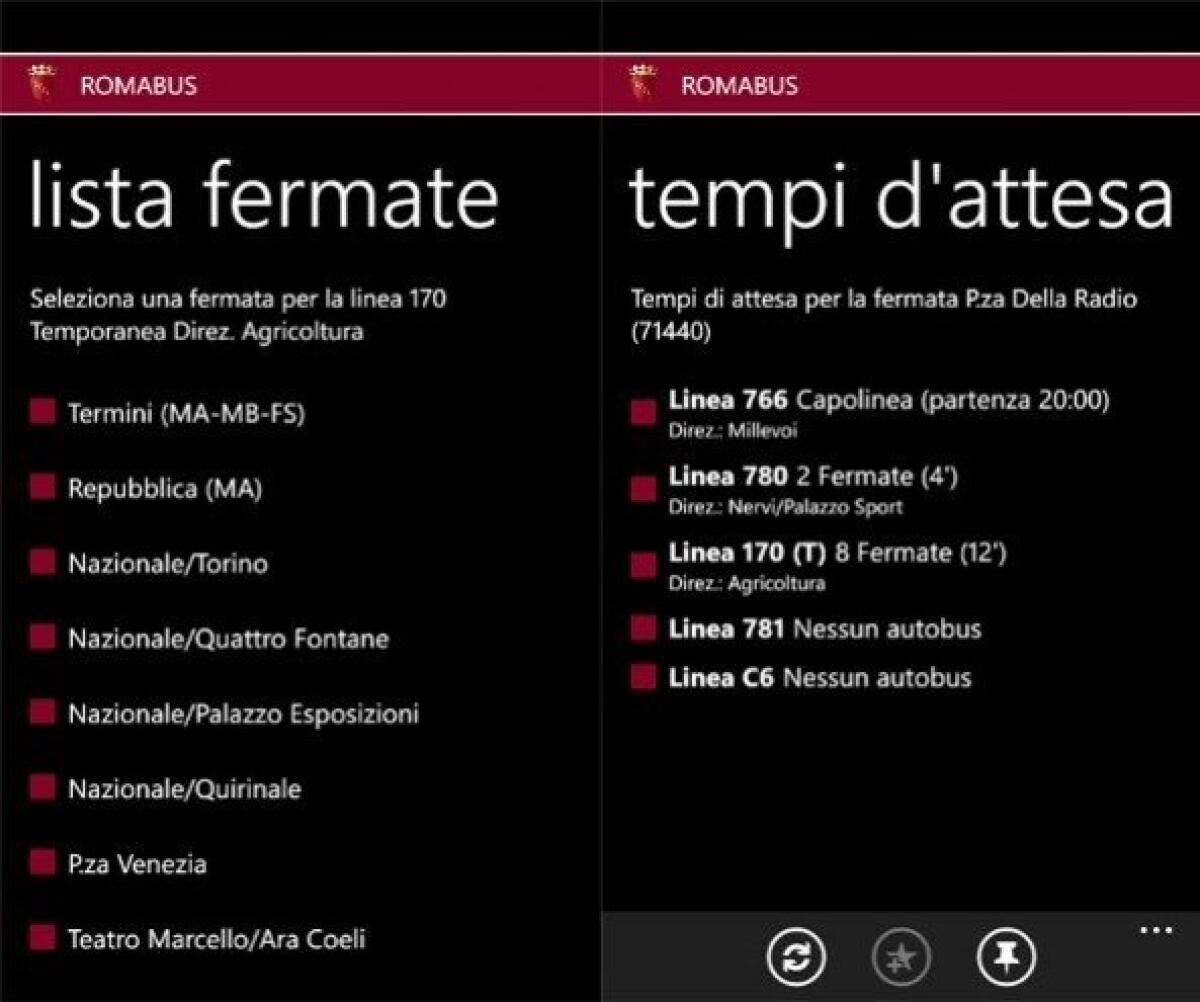 Orari degli autobus di Roma a portata di smartphone con RomaBus per Windows Phone - 