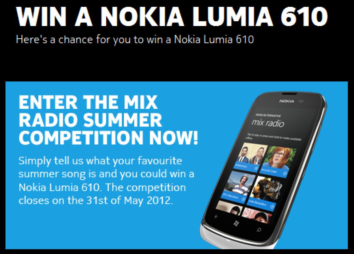 Contest Nokia : in palio il nuovo Nokia Lumia 610 - 