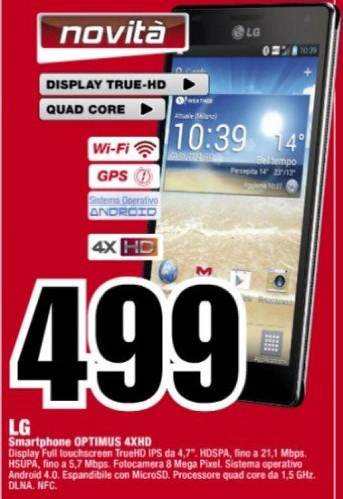 LG Optimus 4X HD scende già a 499€ - 