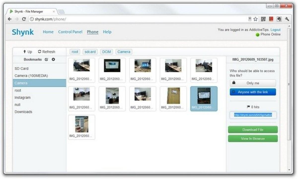 Shynk: Accedere da Remoto ai File presenti sul nostro Smartphone Android [Android App] - 
