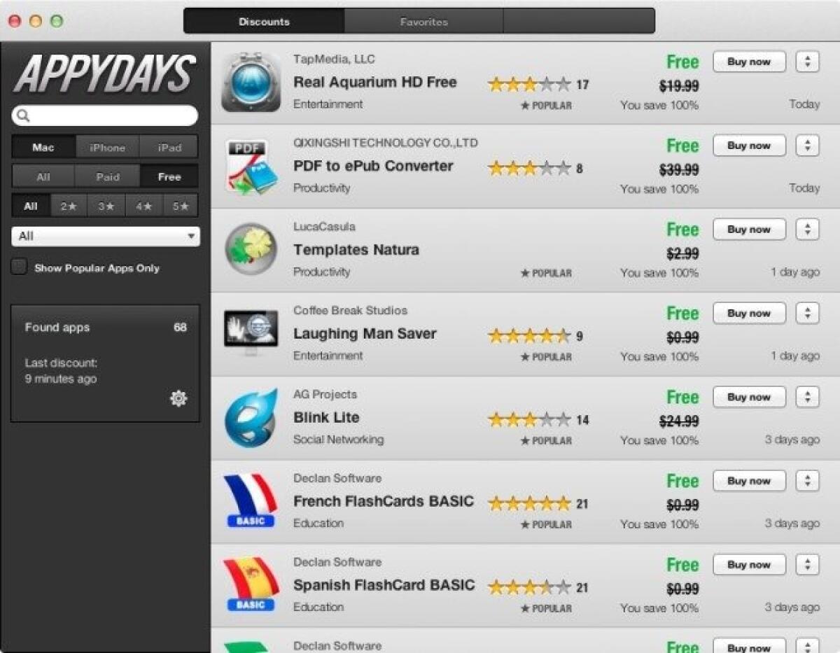 Scoprire e trovare programmi gratis per Mac, iPhone e iPad con AppyDays - 