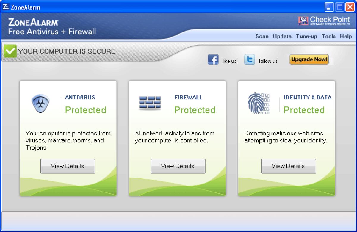 Migliori Antivirus Gratis per Windows: ZoneAlarm Free Antivirus + Firewall 10.2.064 - 