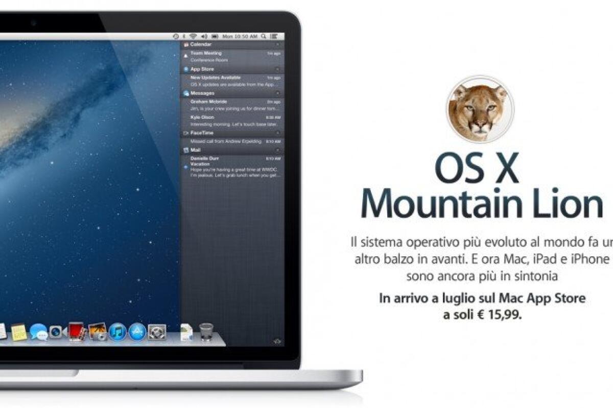 Mountain Lion sarà disponibile domani sul Mac AppStore al prezzo di 15,99€ - 