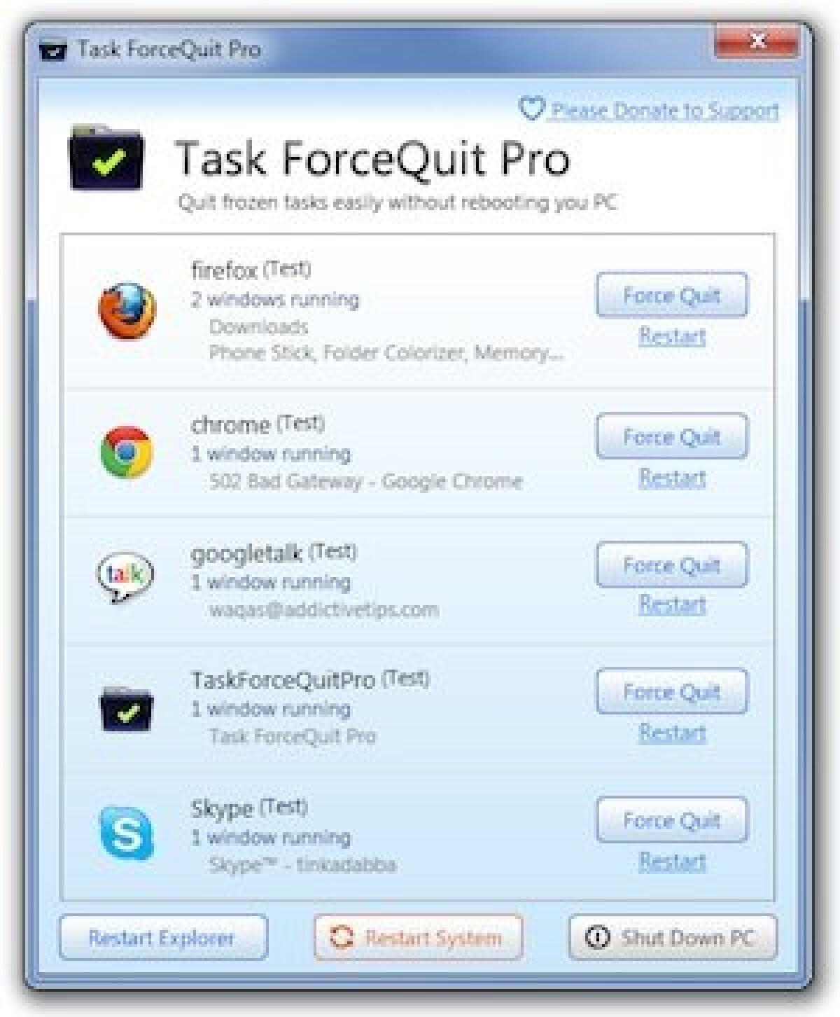 Task ForceQuit, un task manager completo ma più facile ed intuitivo - 