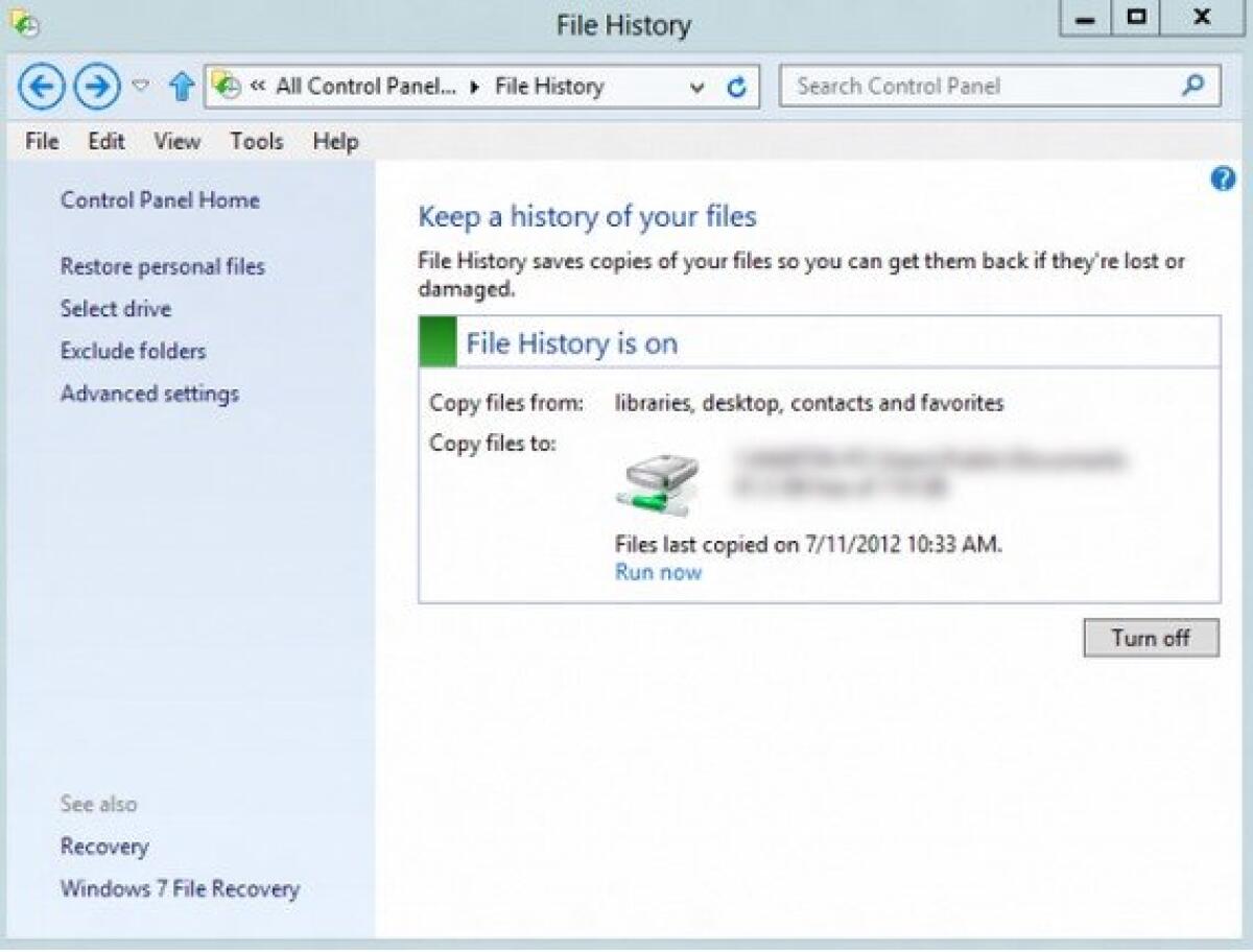 File History: la nuova funzionalità di backup di Windows 8 - 