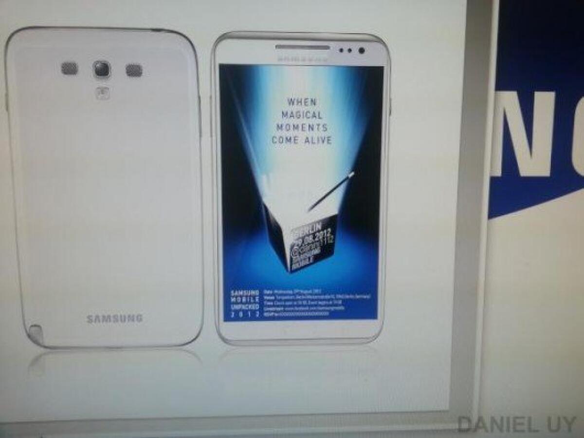 Samsung Galaxy Note 2: questa la prima immagine ufficiale? - 