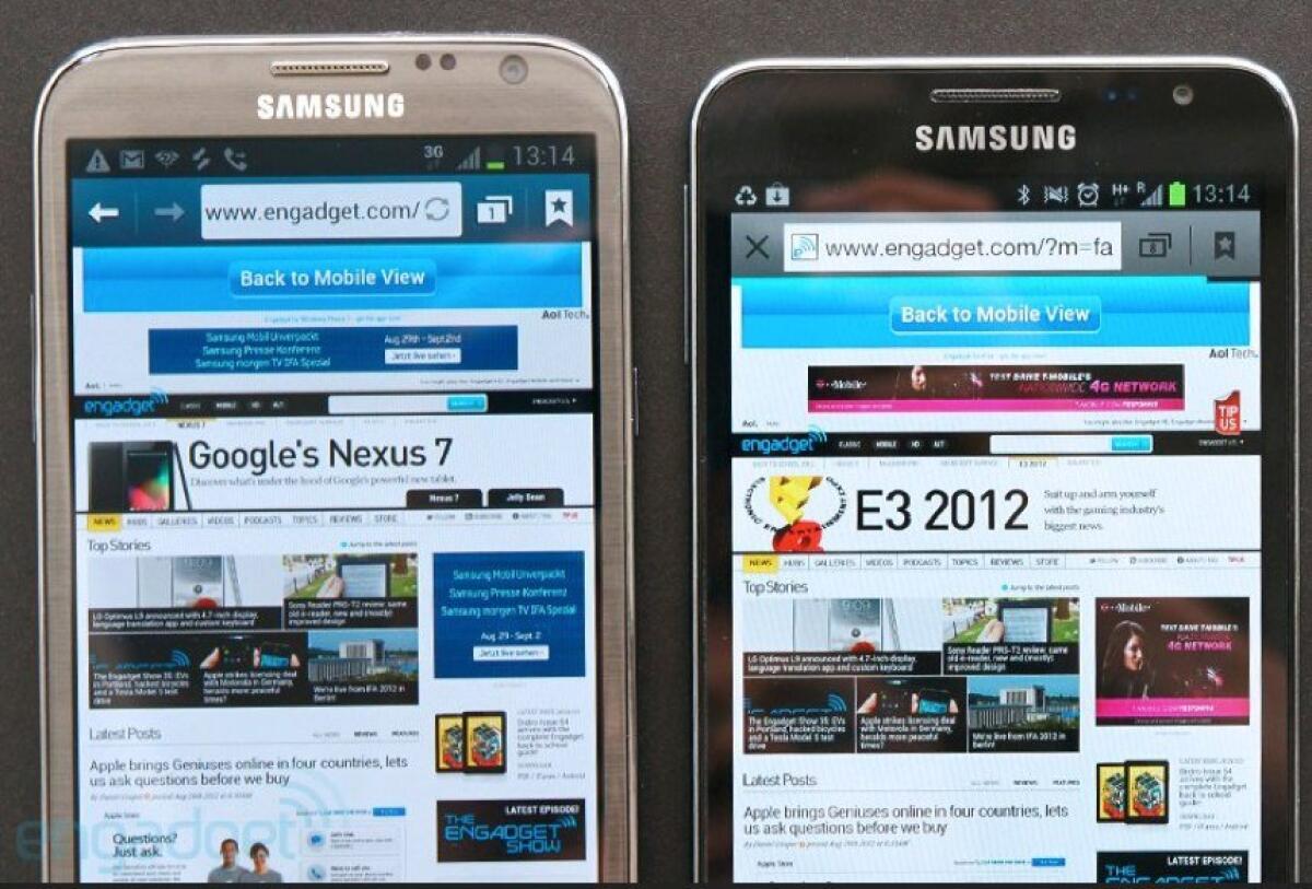 Confronto e differenze tra Samsung Galaxy Note 1 e Samsung Galaxy Note 2 - 
