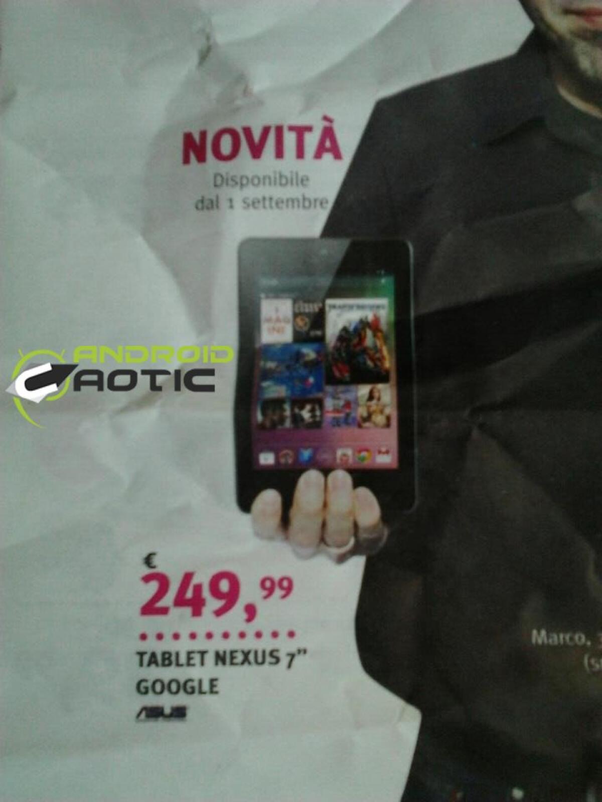Tablet Nexus 7 in Italia dal 1 Settembre a 249€ 16GB - 