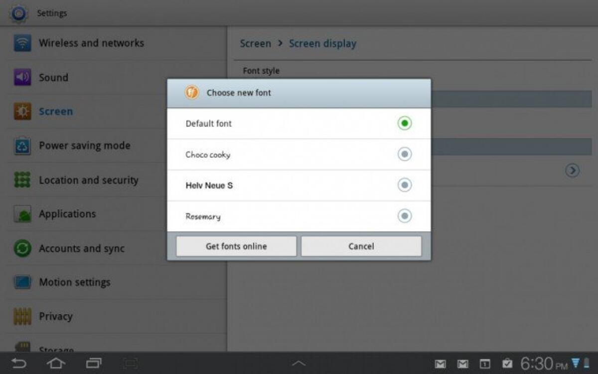 Scaricare e installare nuovi font su Samsung Galaxy Tab e Samsung Galaxy S 3 - 