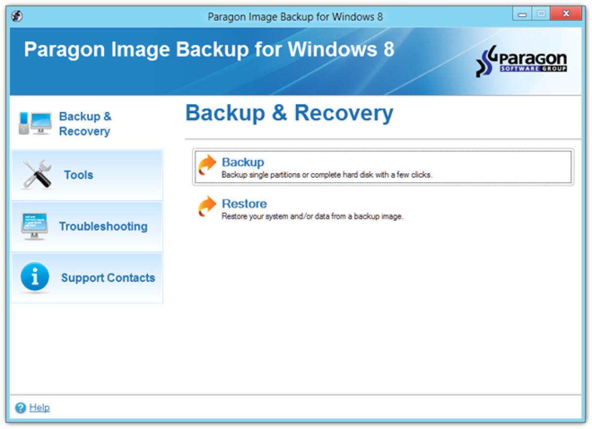 Paragon Image Backup For Windows 8: un backup completo di Windows 8 - 