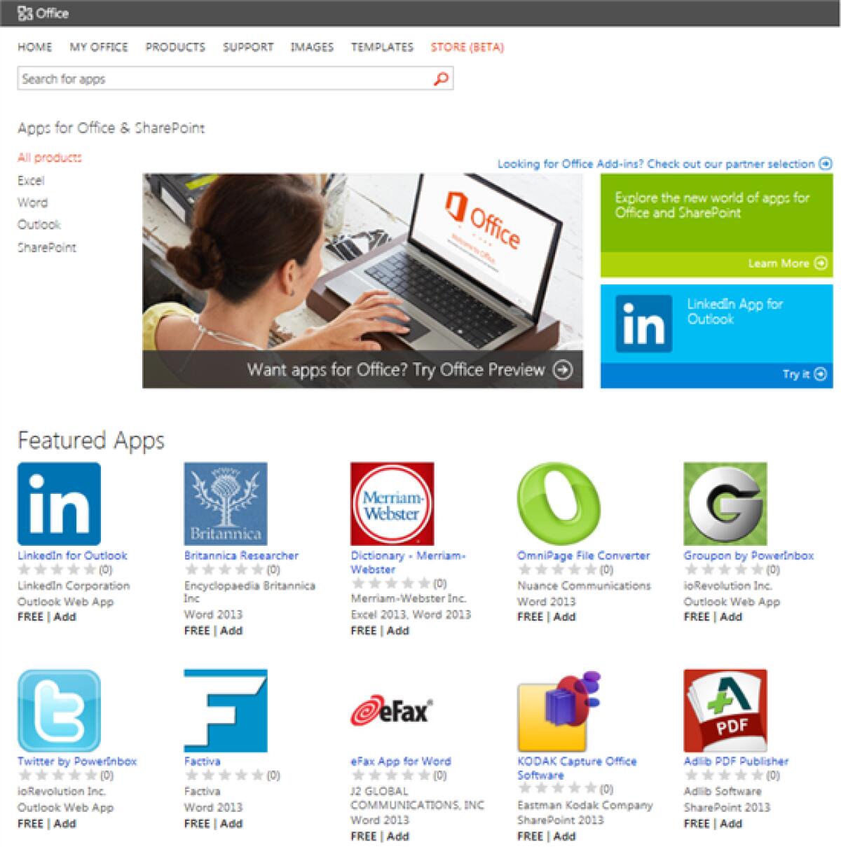 Scaricare applicazioni per Office e Sharepoint: Microsoft lancia Office Store - 