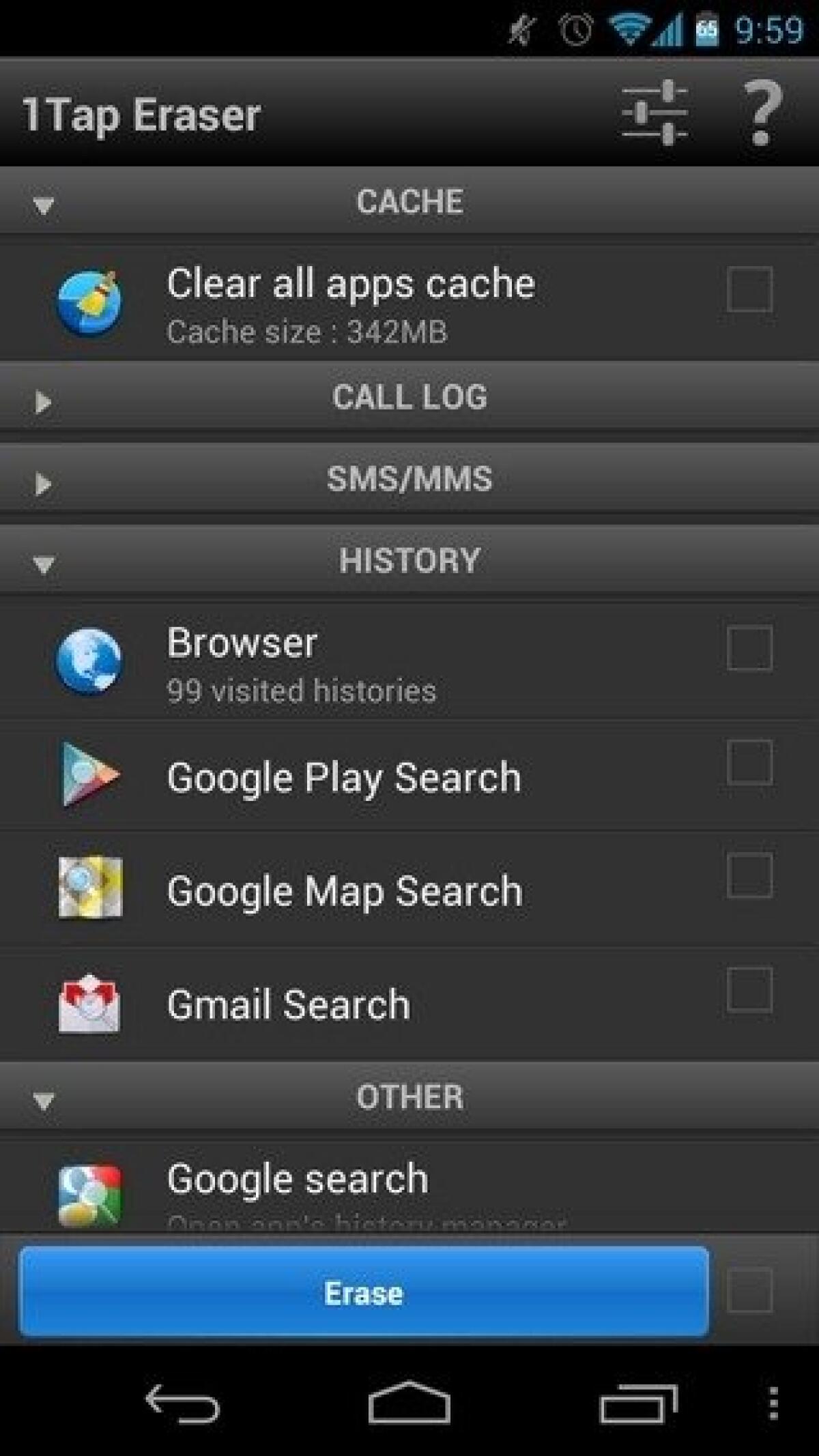 1Tap Eraser: come ripulire velocemente lo smartphone Android - 
