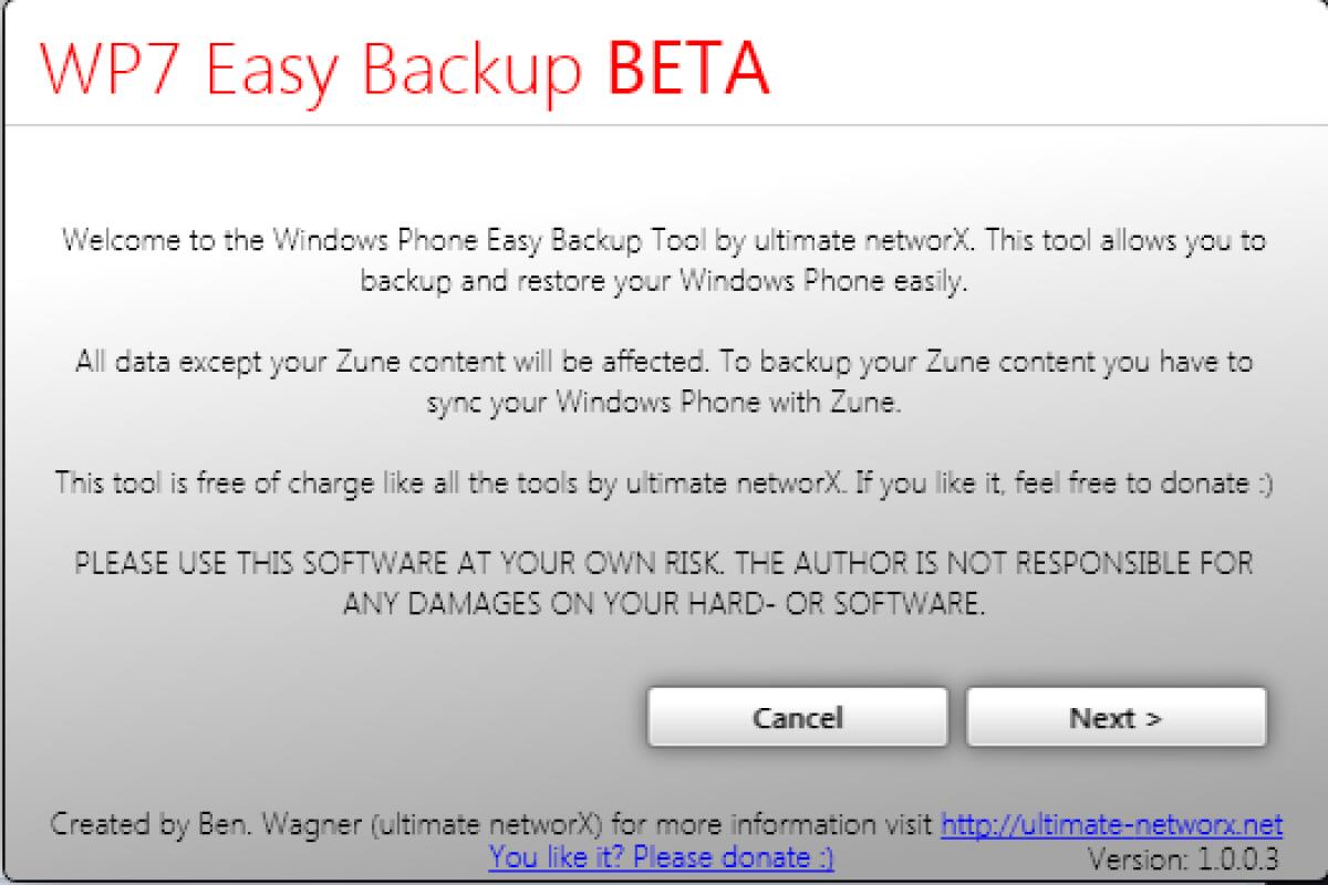 Windows Phone 7 Easy Backup: Come effettuare backup del nostro Windows Phone in maniera semplice e veloce! - 