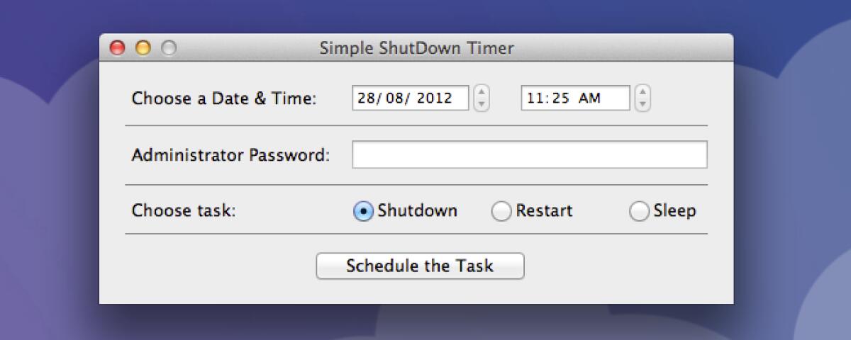 Spegnere e riavviare automaticamente il Mac con Simple ShutDown Timer - 
