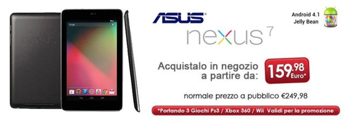 Miglior Prezzo Google Nexus 7: a 159€ da GameStop - 