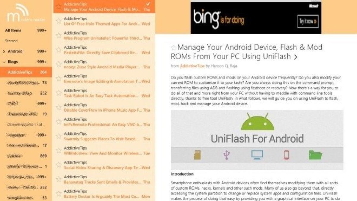 Modern Reader: client Google Reader per Windows 8 - 