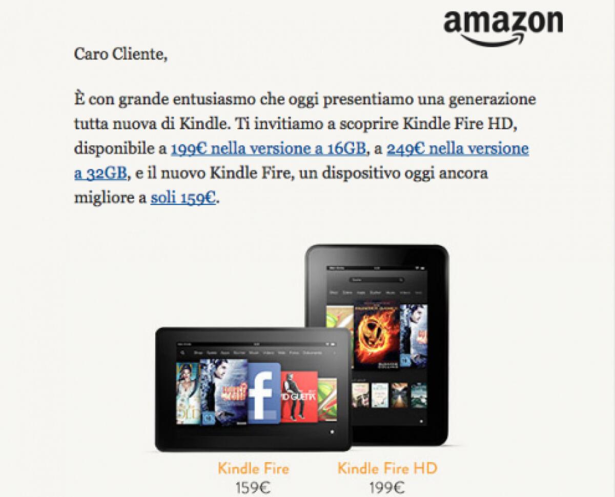 Amazon Kindle Fire e Kindle Fire HD disponibili anche in Italia - 