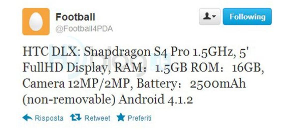 HTC DLX: ecco le caratteristiche tecniche complete in anteprima - 