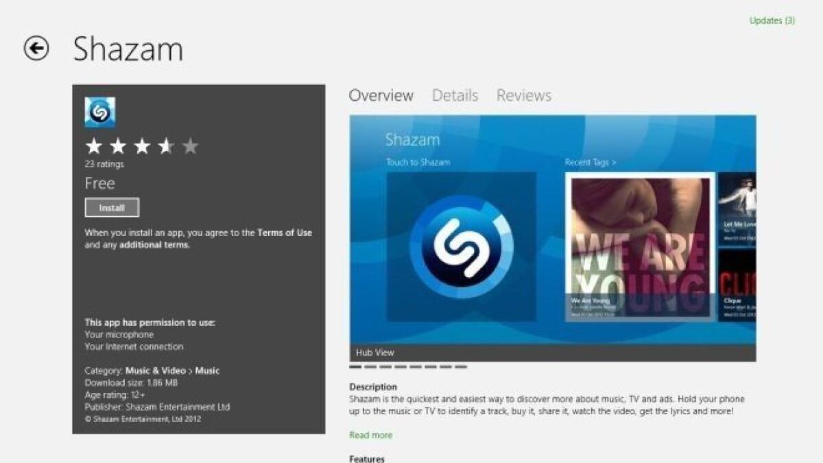 Riconoscere e scoprire il titolo delle canzoni con Shazam su Windows 8 - 
