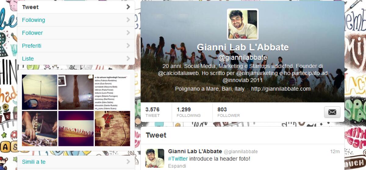 Cambiare copertina al profilo Twitter con una nuova testata - 