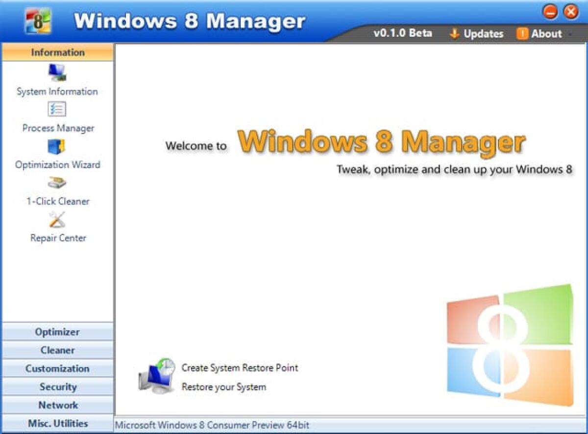 Velocizzare e ottimizzare Windows 8 con Windows 8 Manager - 