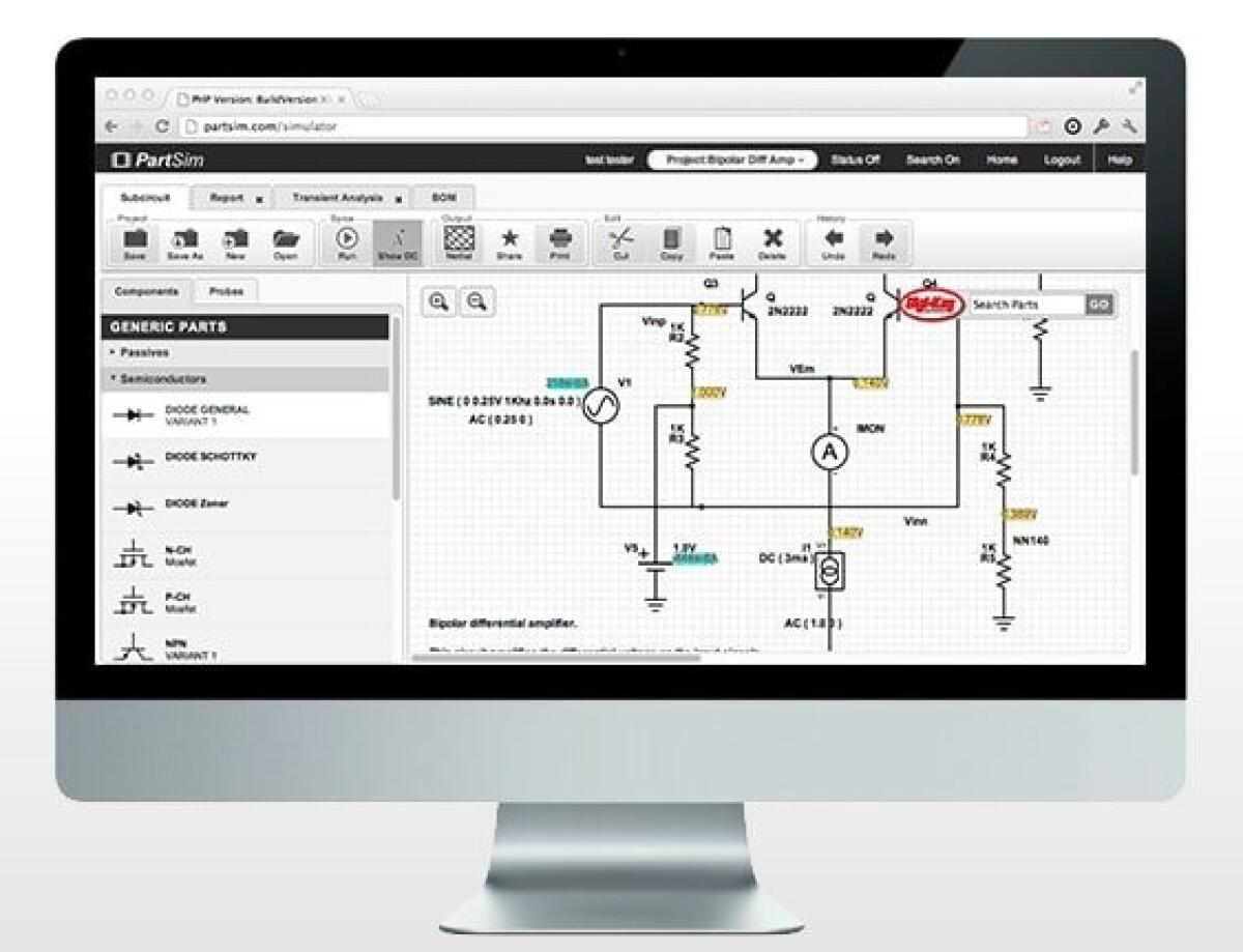 PartSim: Progettiamo e simuliamo i nostri circuiti direttamente Online Gratuitamente! - 