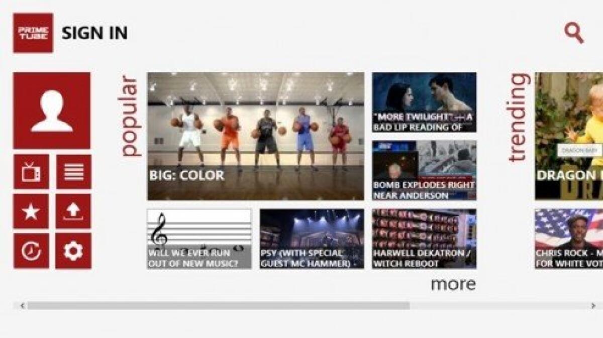 YouTube per Windows 8: PrimeTube, con supporto alle notifiche push - 