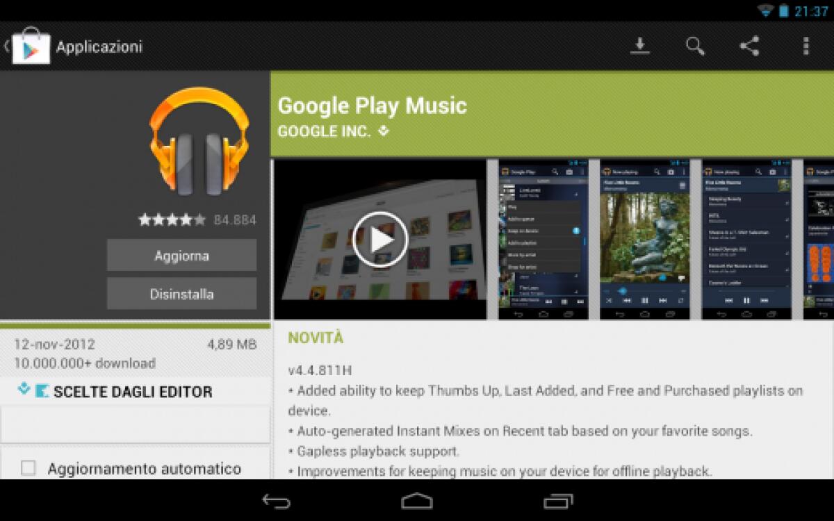 Google Play Music si aggiorna: disponibile da oggi anche in Italia - 