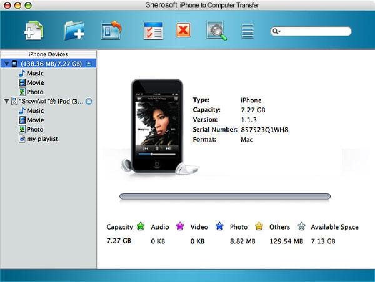 Trasferire musica, film, foto da PC a iPhone con 3herosoft iPhone to Computer Transfer - 