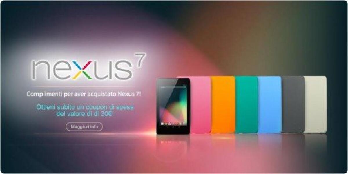 ASUS regala 30€ di buono sconto a chi ha comprato il Nexus 7 a 249€ (ma non a tutti) - 