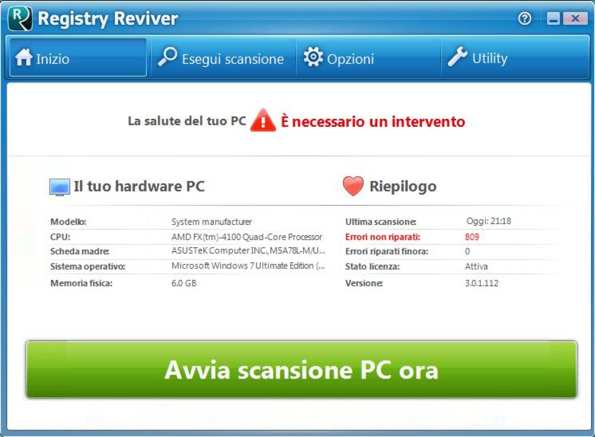 Pulire, organizzare e ottimizzare il registro di sistema di Windows con Registry Reviver 3.0.1.112 - 