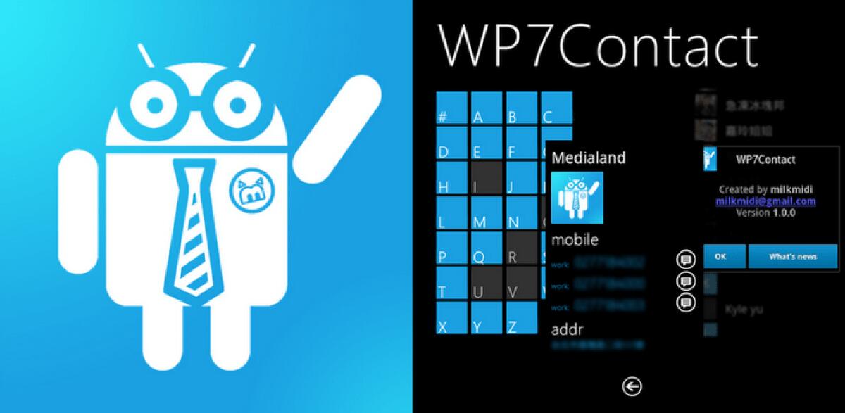 WP7Contact, la rubrica di Android come quella di Windows Phone - 